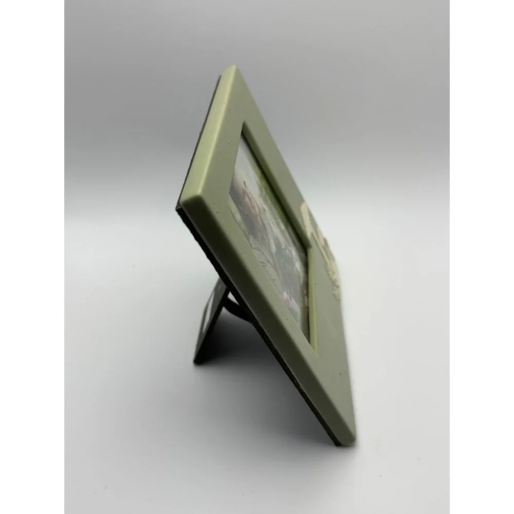 Sage Green Ceramic Mushroom Picture Frame Speckled Tabletop Decor Square New